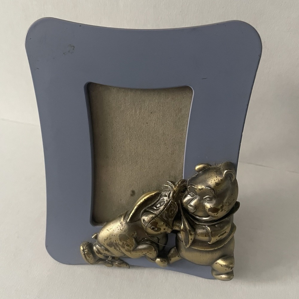 Walt Disney Winnie Pooh Eeyore Purple Brass Photo Picture Frame Connoisseur 2x3